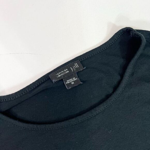 J.Jill Wearever Collection Mini Dress Womens Medium Black Long Sleeve Tunic Knit - Picture 2 of 8